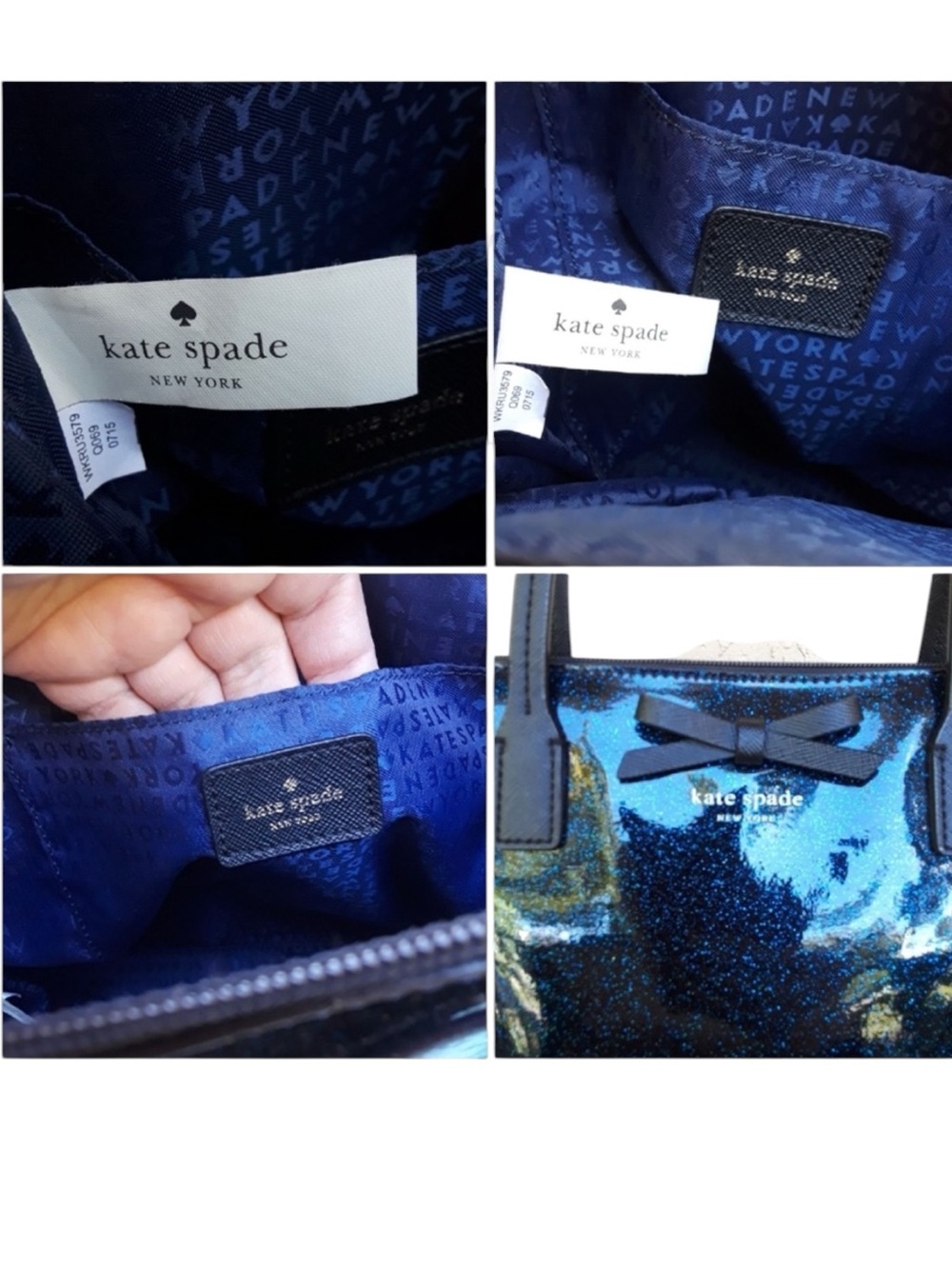 Kate Spade Mavis Street Jeralyn Blue Glitter Celestial Tote Shoulder Bag - Picture 12 of 13